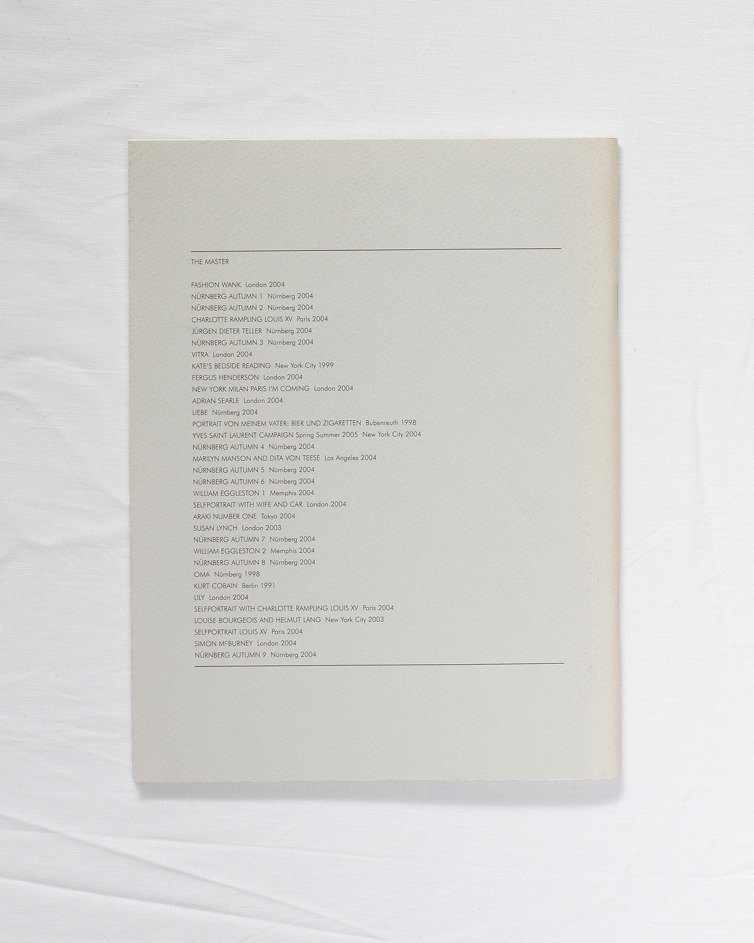 The Master I by Juergen Teller